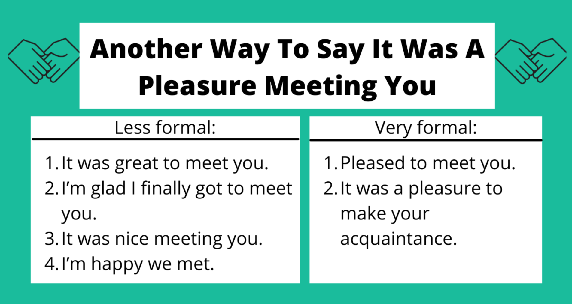 Other Ways to Say "It Was a Pleasure Meeting You"